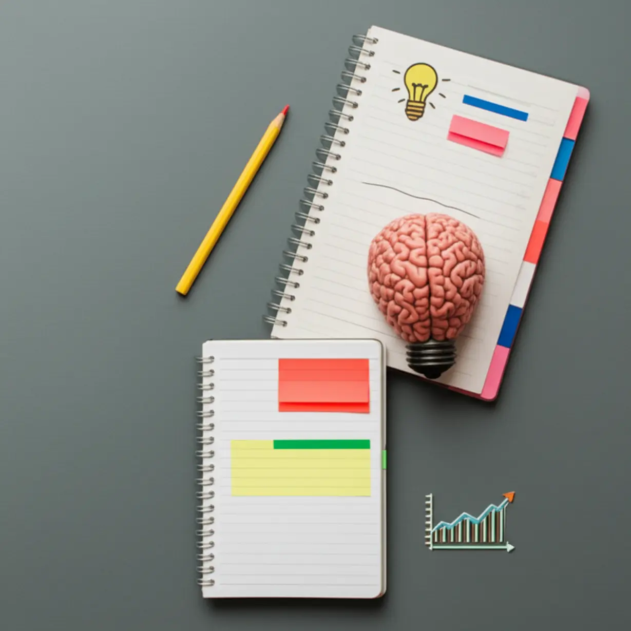 Cute-3D-illustration-of-study-tools-and-symbols-of-learning-and-improvement.