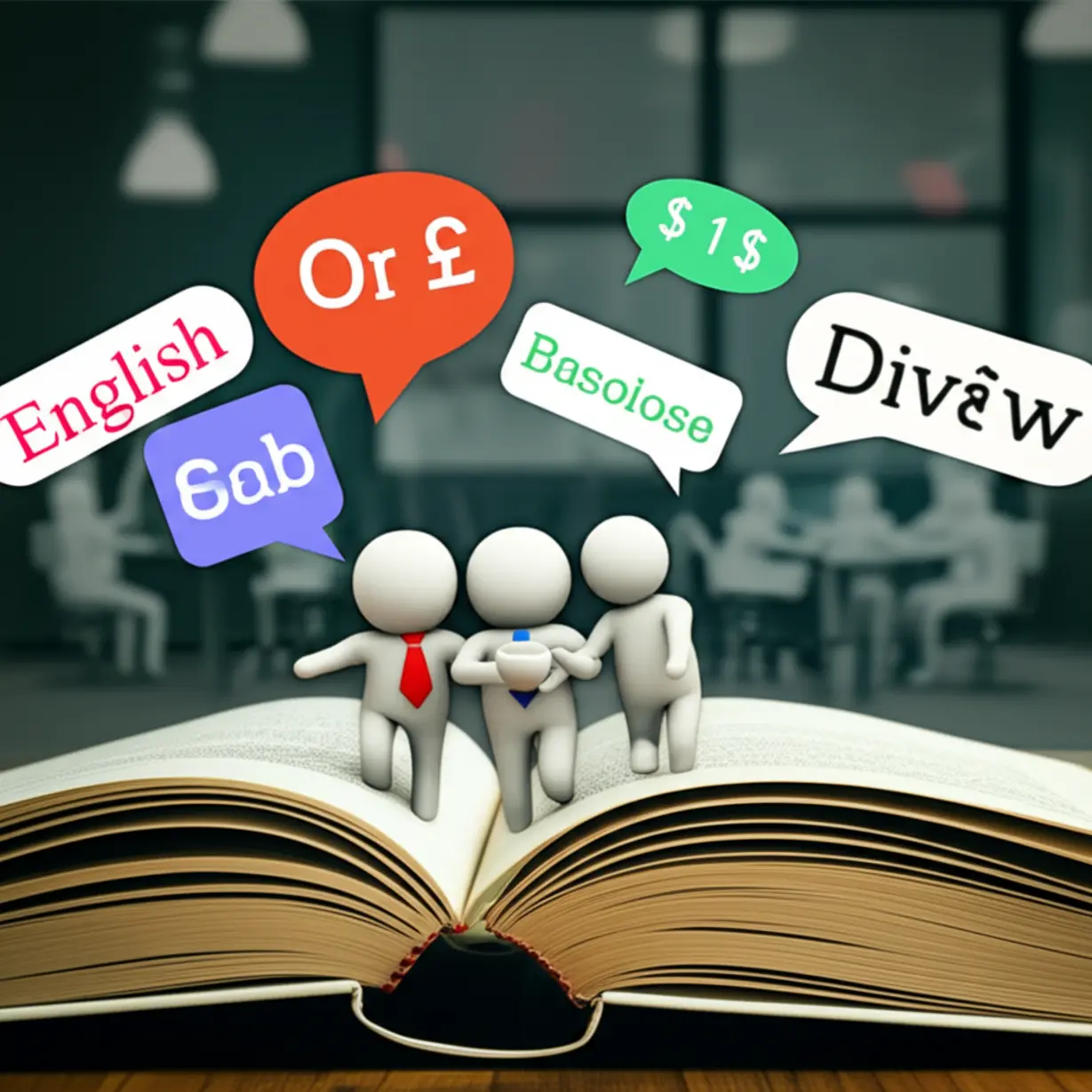 A-cute-3D-scene-illustrating-various-people-in-different-contexts-using-money-English-vocabulary-learned-from-a-book.