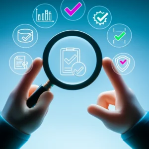 Cute-3D-illustration-of-hands-inspecting-a-product-with-quality-control-symbols-around-them.