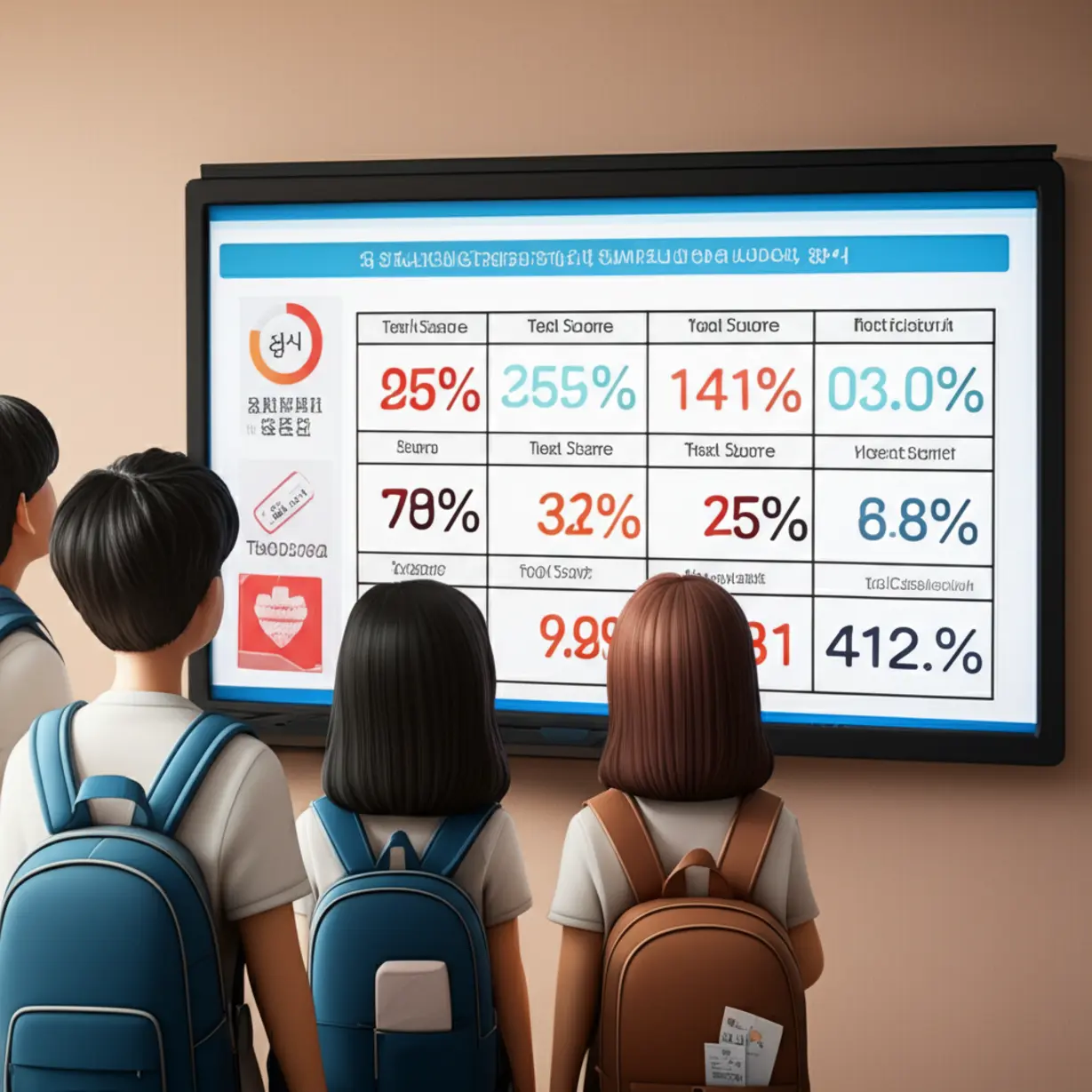 A-3D-illustration-depicting-students-checking-regular-university-admission-scores-and-results.