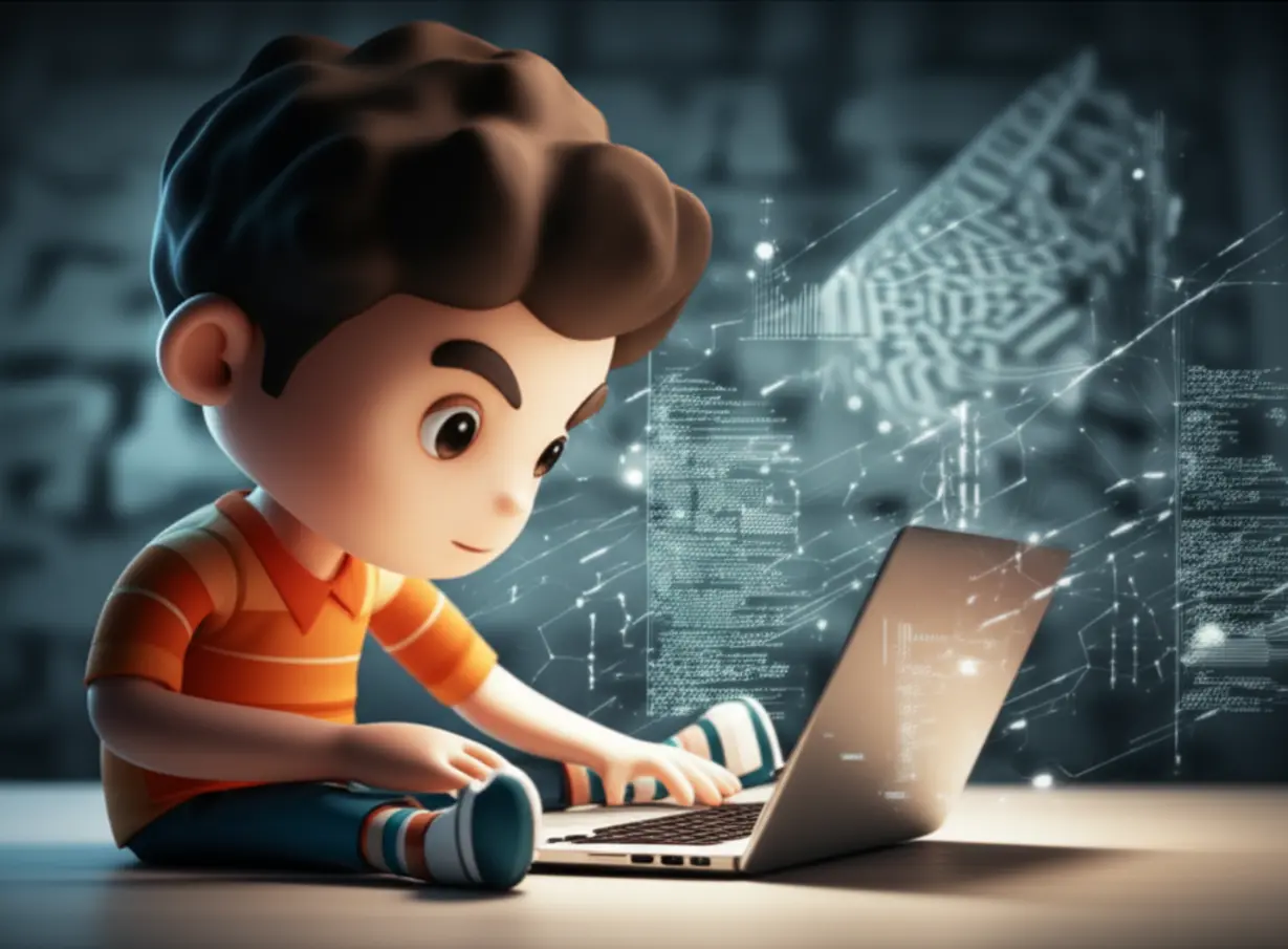 A-3D-illustration-of-a-student-overcoming-self-study-challenges-in-data-analysis,-surrounded-by-code-and-data-visualizations.