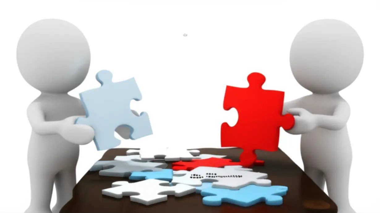 커플이-서로의-기대치와-경계를-상징하는-퍼즐-조각을-맞춰보는-3D-이미지.