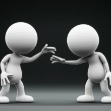 'Tit-for-Tat'이라는-영어-이디엄의-개념을-귀여운-3D-추상-형태로-표현한-이미지