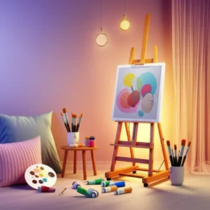 미술-도구들과-함께-평화로운-분위기의-미술-심리-상담-스튜디오-이미지