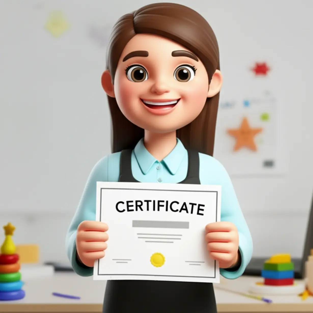 A-cute-3D-image-representing-the-success-of-passing-the-babysitter-certification-exam-and-embarking-on-a-new-career.
