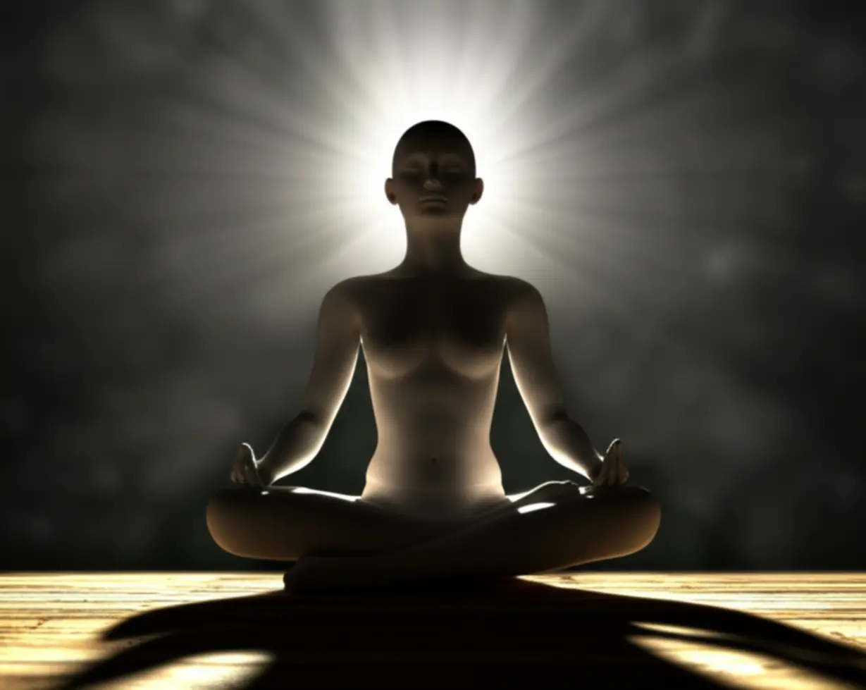 A-meditating-figure-with-an-inner-glow,-symbolizing-Buddhist-self-reflection.