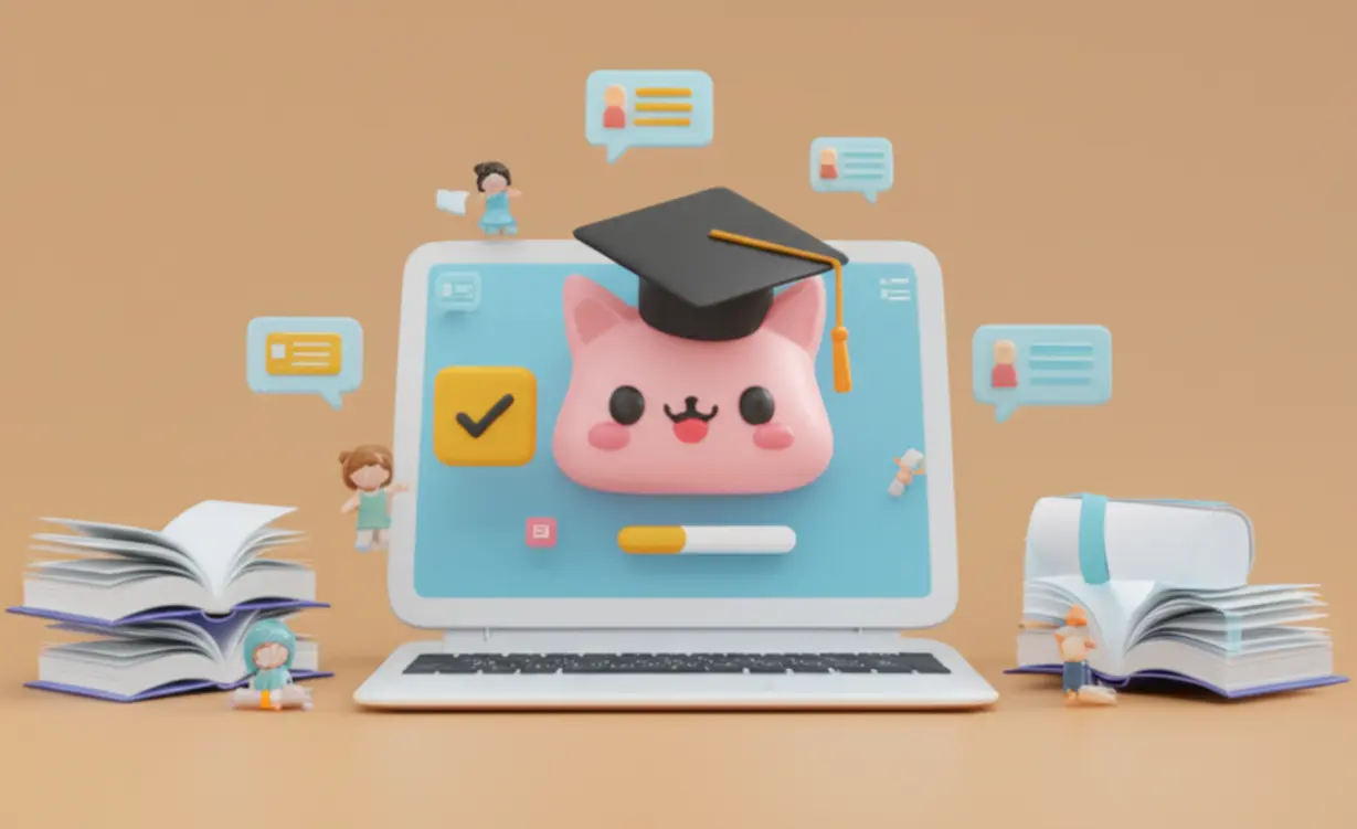 A-3D-illustration-of-an-online-learning-platform,-symbolizing-the-certification-acquisition-process.