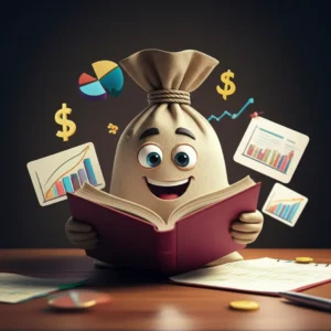 투자자산운용사-시험-준비를-하는-귀여운-3D-캐릭터가-금융-심볼들로-둘러싸여-있는-모습.