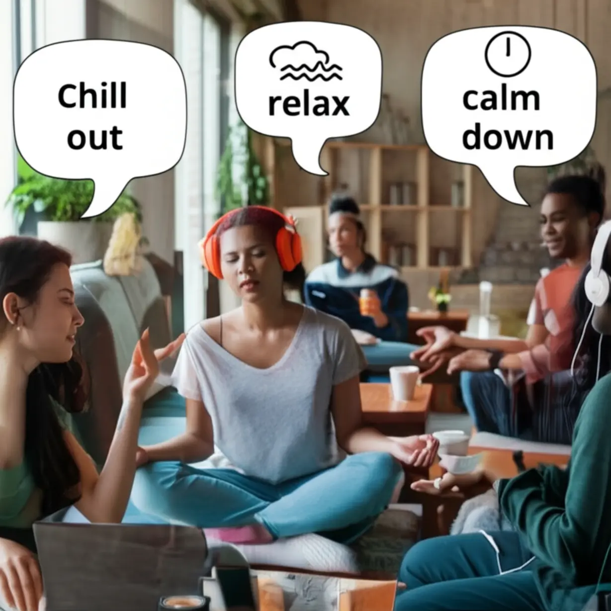 A-cute-3D-image-of-a-group-of-people-relaxing-in-different-ways,-with-icons-representing-