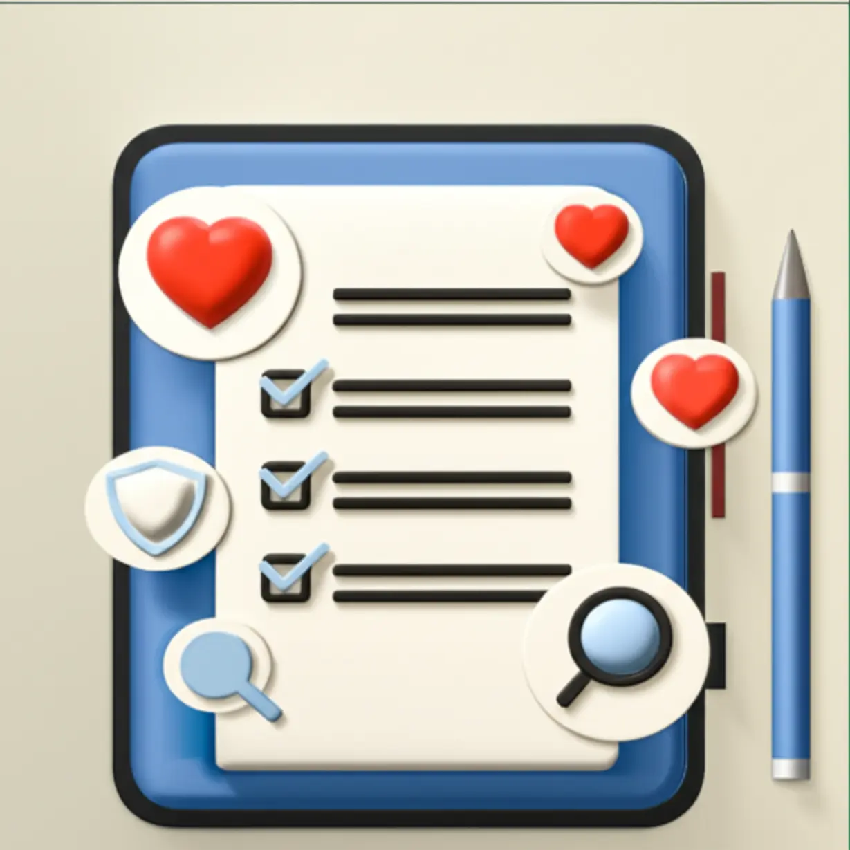 A-cute-3D-illustration-of-an-organized-checklist-on-a-notepad,-representing-the-key-elements-for-sincere-apology-letter-content,-emphasizing-clarity-and-responsibility.