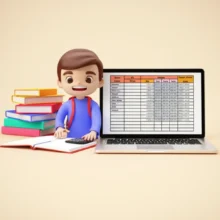 3D-render-of-a-study-desk-with-an-open-accounting-textbook,-a-laptop-showing-financial-reports,-and-a-calculator,-indicating-successful-and-focused-study.