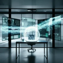 A-cute-3D-illustration-of-a-futuristic-data-science-environment-with-glowing-data-visuals-and-advanced-technology.