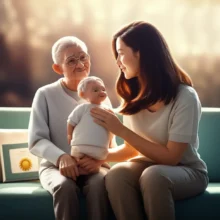 노인과-상담사가-함께-있는-모습의-3D-일러스트레이션