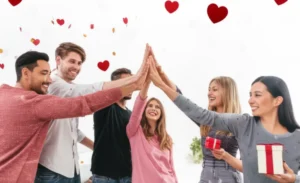 다양한-남녀-캐릭터들이-함께-웃으며-사랑과-우정을-기념하는-귀여운-3D-이미지