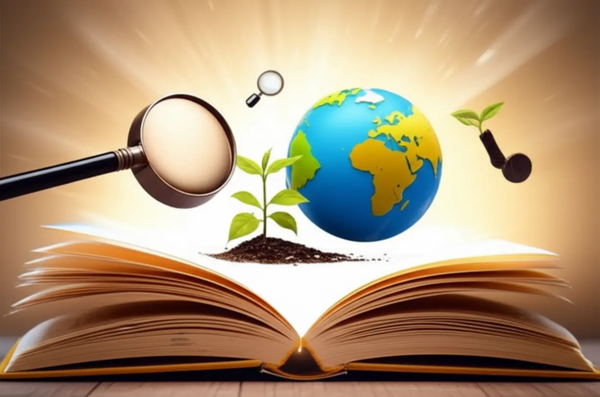 개인의-성장과-발견을-상징하는-아이콘들이-빛을-받는-열린-책의-3D-이미지