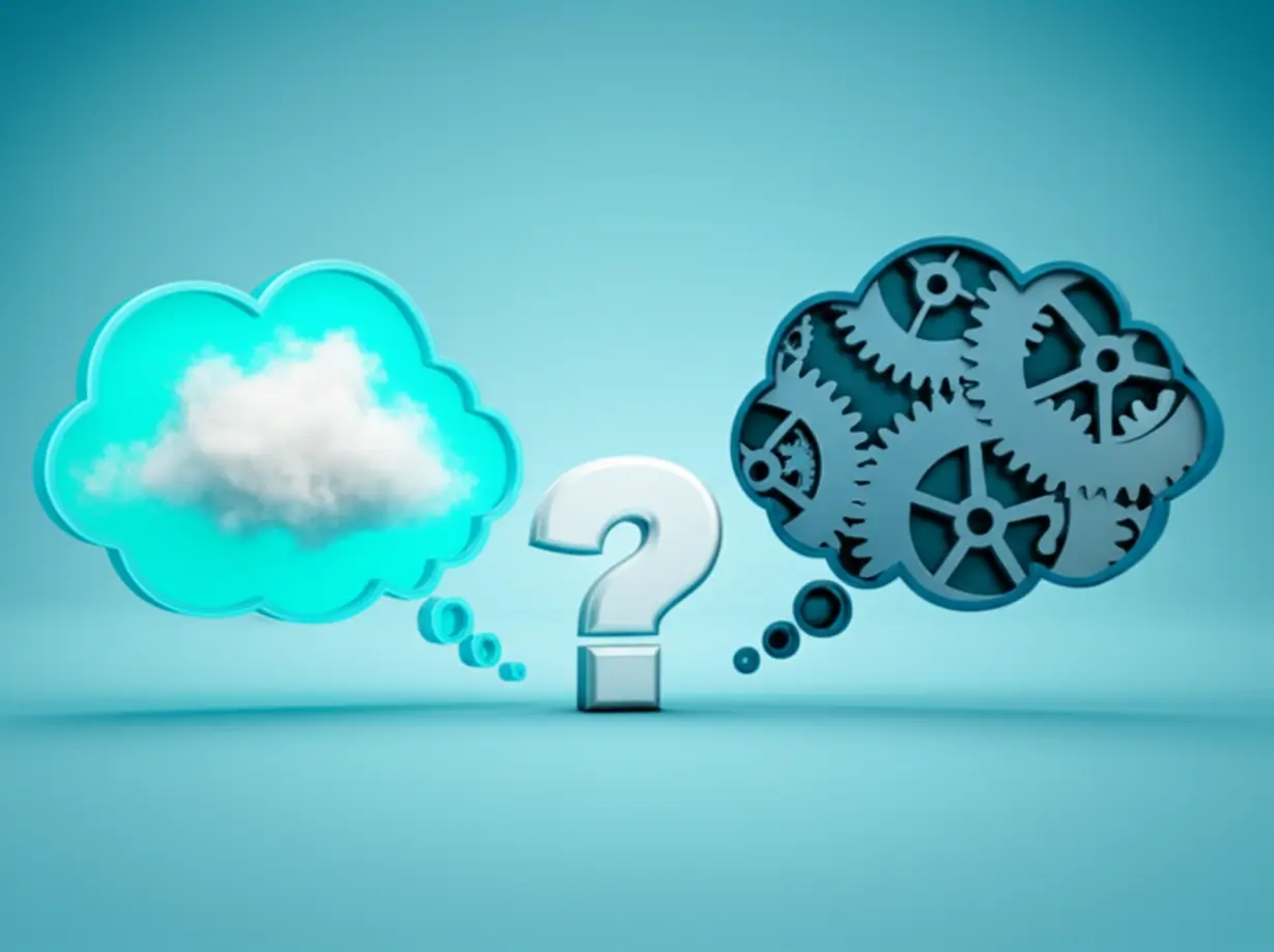 A-cute-3D-image-showing-two-contrasting-thought-bubbles-with-a-question-mark,-representing-nuanced-meanings.