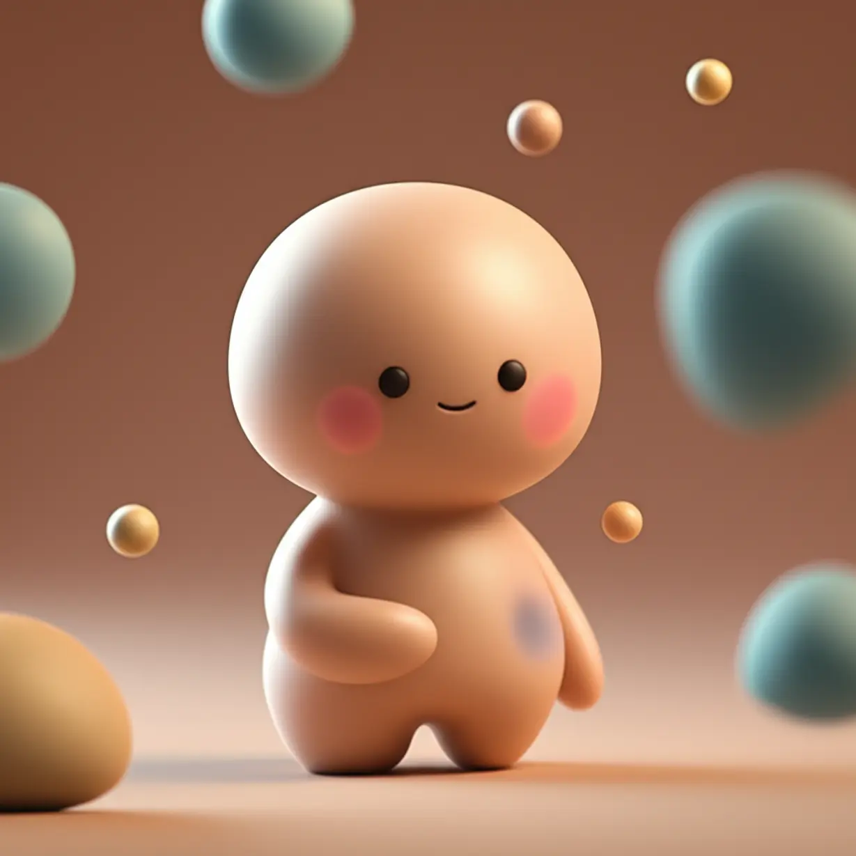 A-comforting-3D-image-of-an-abstract-figure-emitting-speech-bubble-like-forms,-representing-reassurance-and-well-being.