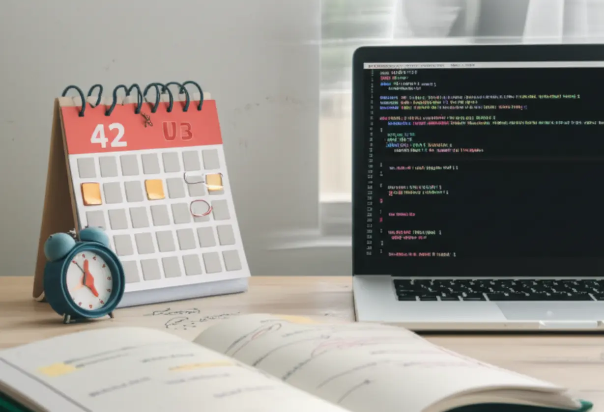 3D-rendering-of-a-study-desk-with-a-calendar,-laptop,-and-notebook,-symbolizing-structured-learning-and-preparation.