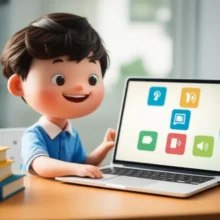 학생이-책상에-앉아-노트북을-보며-아이엘츠-시험-준비를-하는-모습.-듣기,-읽기,-쓰기,-말하기-아이콘-중-하나가-강조되어-있습니다.