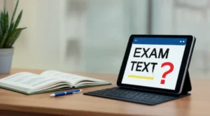 깔끔한-책상에-놓인-시험-문제집,-태블릿,-펜.-공무원-시험-준비를-상징하는-이미지.