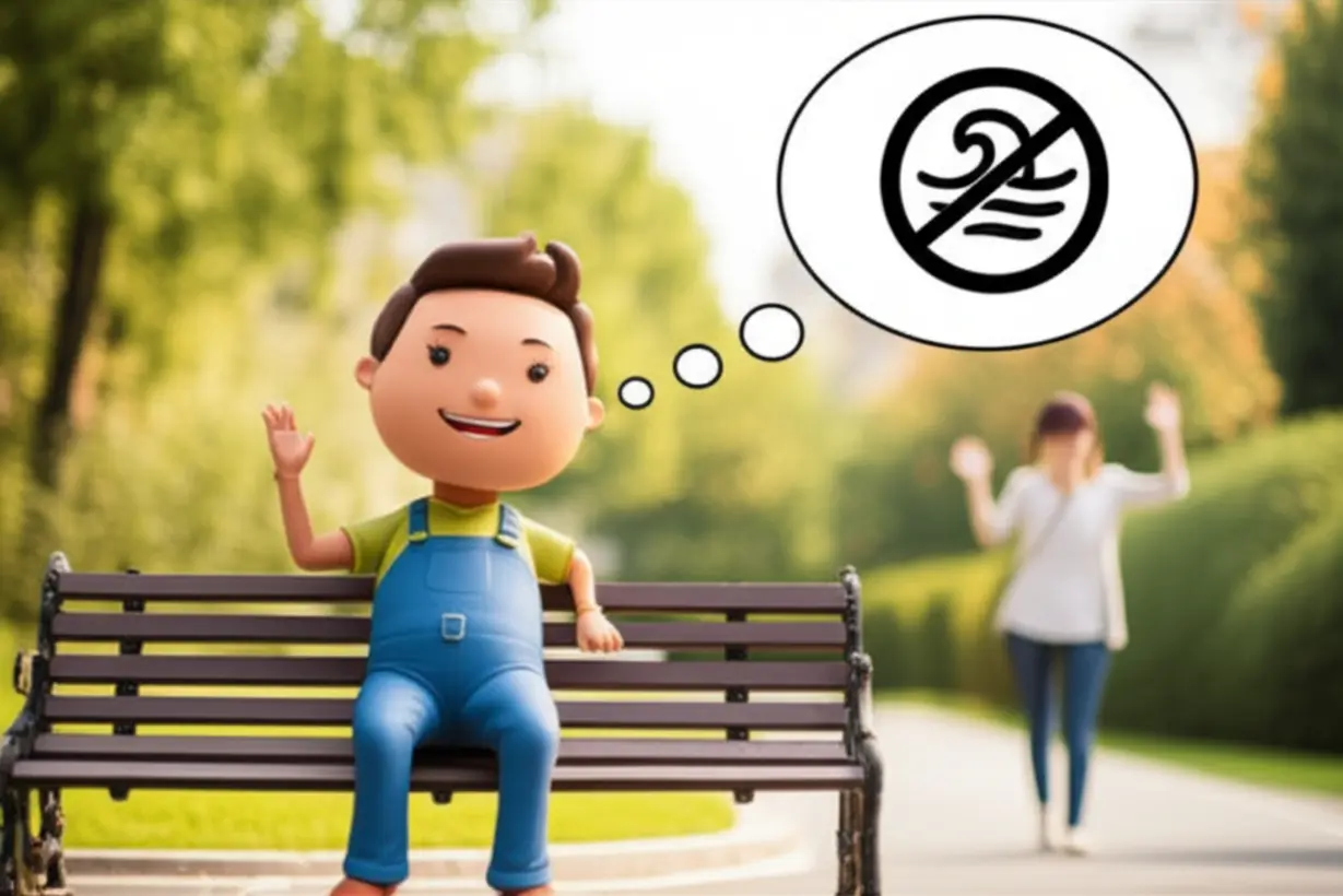 A-cute-3D-image-of-a-person-relaxing-on-a-bench,-another-waving-goodbye,-illustrating-the-different-meanings-of-