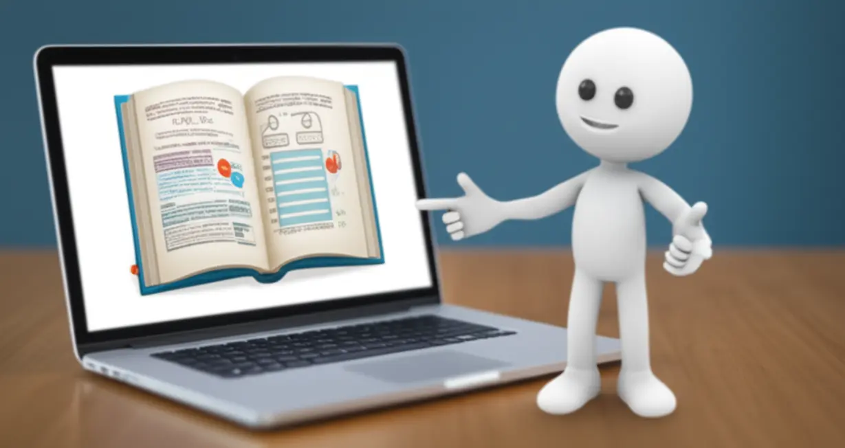 이론-책과-실무-프로그램을-보여주는-노트북이-있는-귀여운-3D-이미지