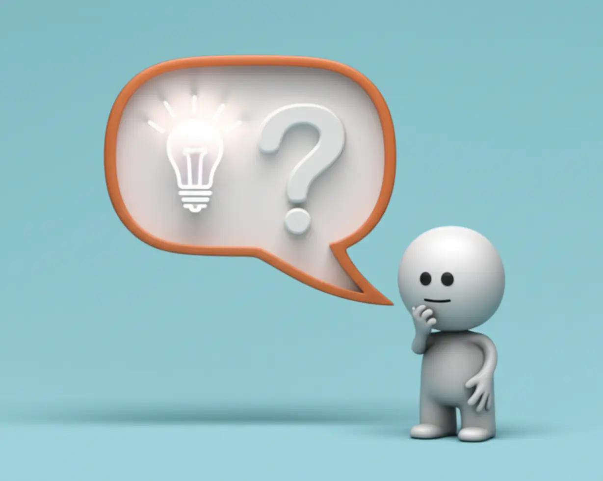 A-thought-cloud-with-symbols,-representing-the-process-of-thinking-and-asking-for-clarification-during-English-conversation.