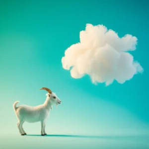 친근한-염소-캐릭터와-평화로운-구름-이미지가-함께-있는-모습