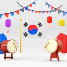 태극기가-펄럭이고-한국-전통-문화-요소를-담은-귀여운-3D-광복절-기념-이미지