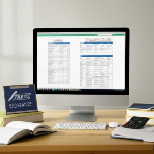 A-cute-3D-rendering-of-a-neat-study-desk-featuring-a-computer-displaying-tax-accounting-software,-open-textbooks,-a-calculator,-a-pen,-and-a-certificate,-symbolizing-efficient-preparation-for-the-tax-accounting-exam.