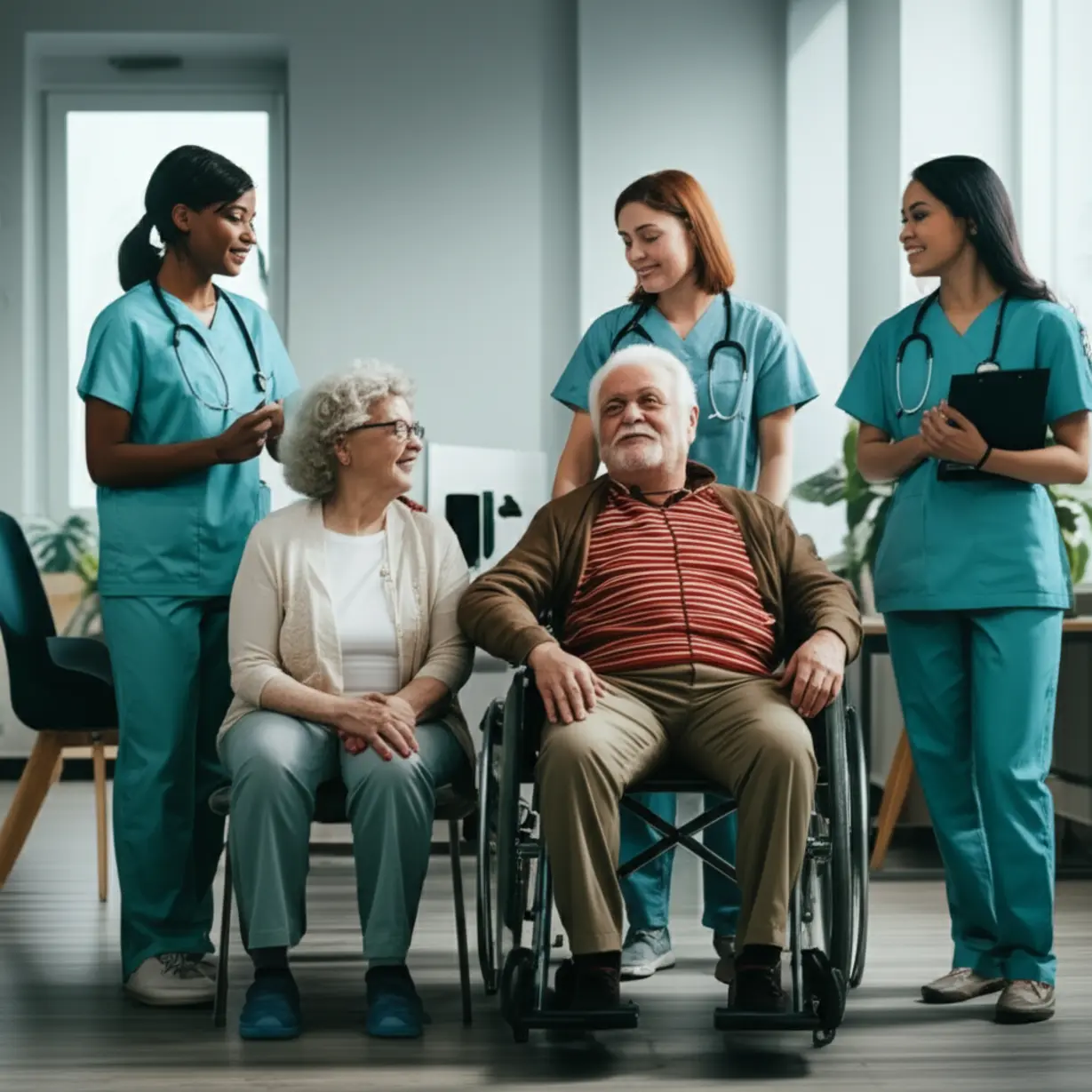 A-3D-illustration-showing-various-professional-and-elderly-characters-in-different-care-settings,-representing-career-opportunities-and-salary-prospects-in-care-management.