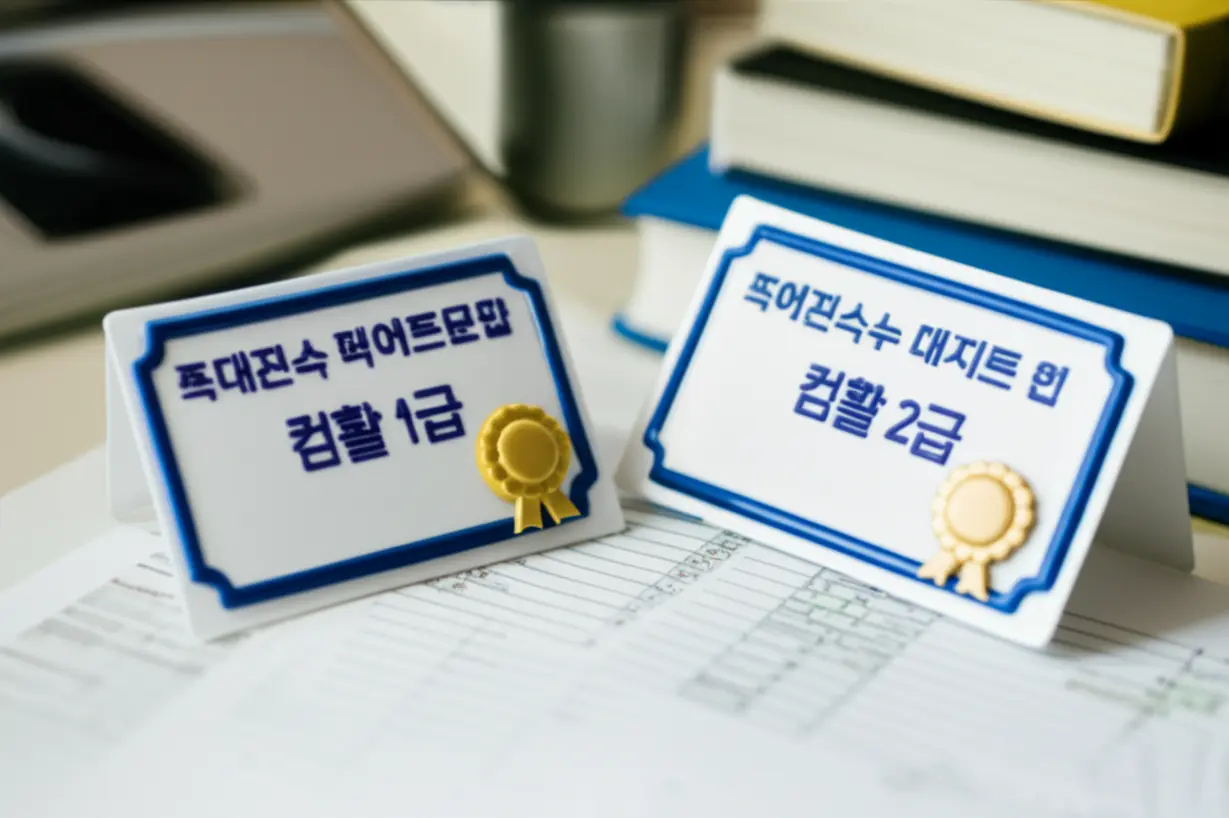 컴퓨터활용능력-1급과-2급-자격증의-차이를-보여주는-이미지