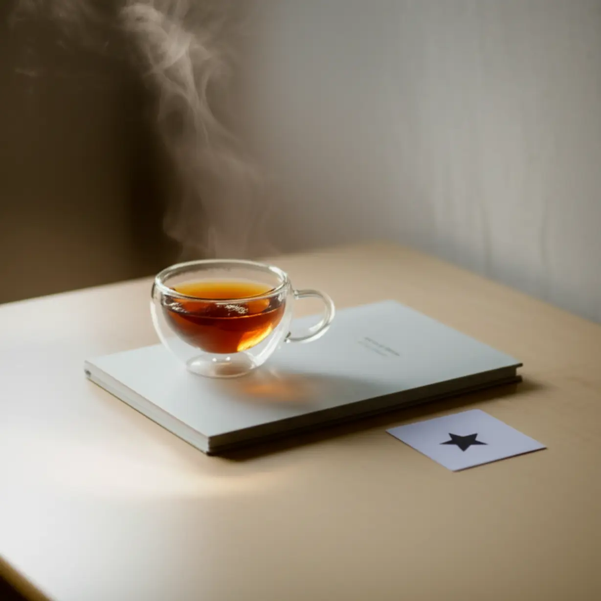 A-cute-3D-rendering-of-a-calm-evening-study-corner-with-an-English-workbook-and-tea.