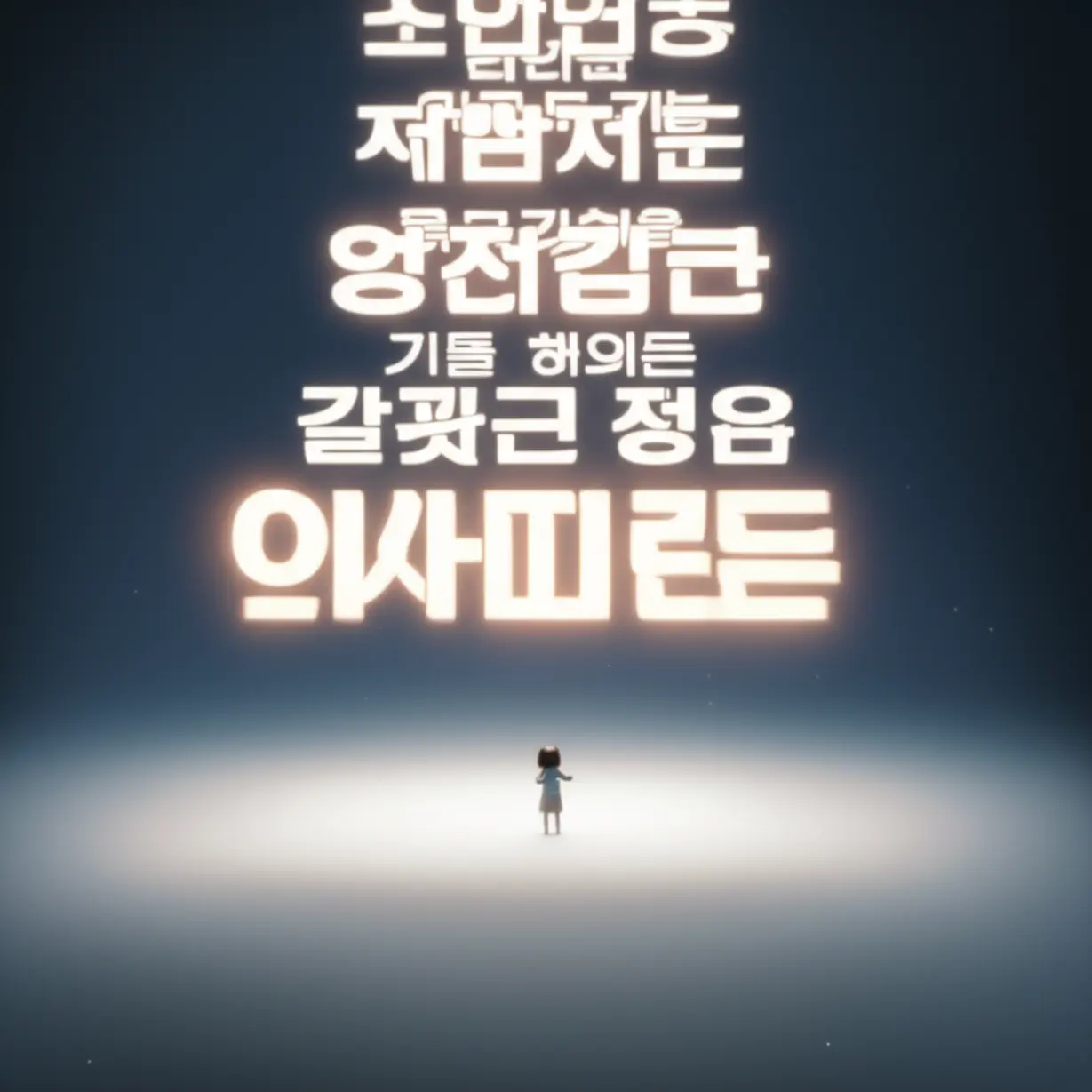 Glowing,-abstract-light-particles-forming-uplifting-Korean-sentences,-symbolizing-comforting-messages-about-