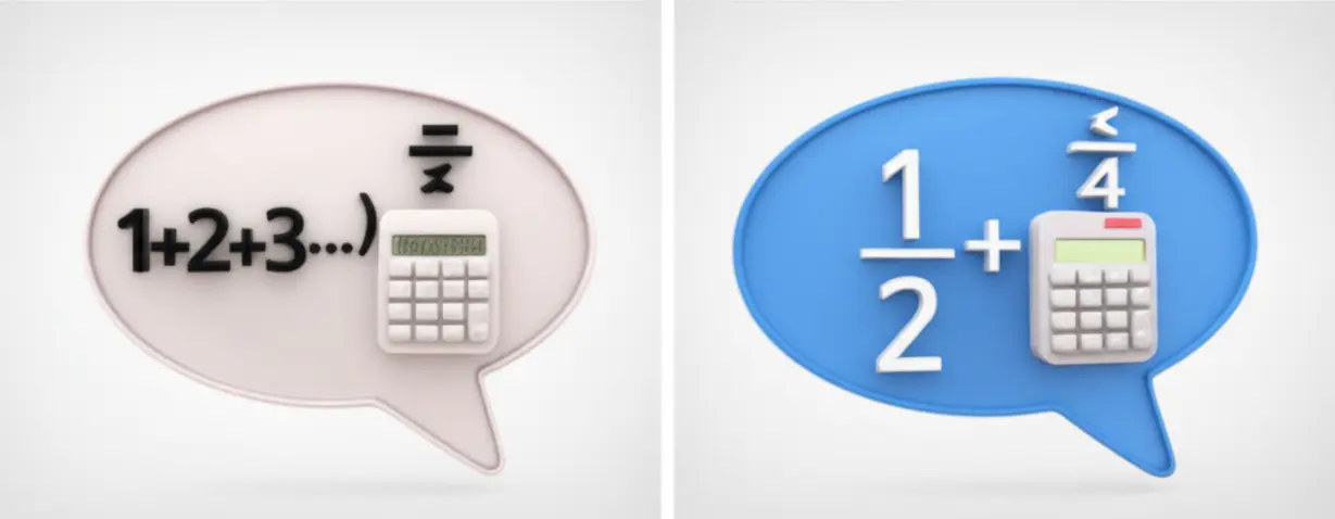 A-cute-3D-infographic-comparing-arithmetic-and-geometric-series-sum-formulas,-with-calculators-displaying-examples-of-linear-and-exponential-sums.