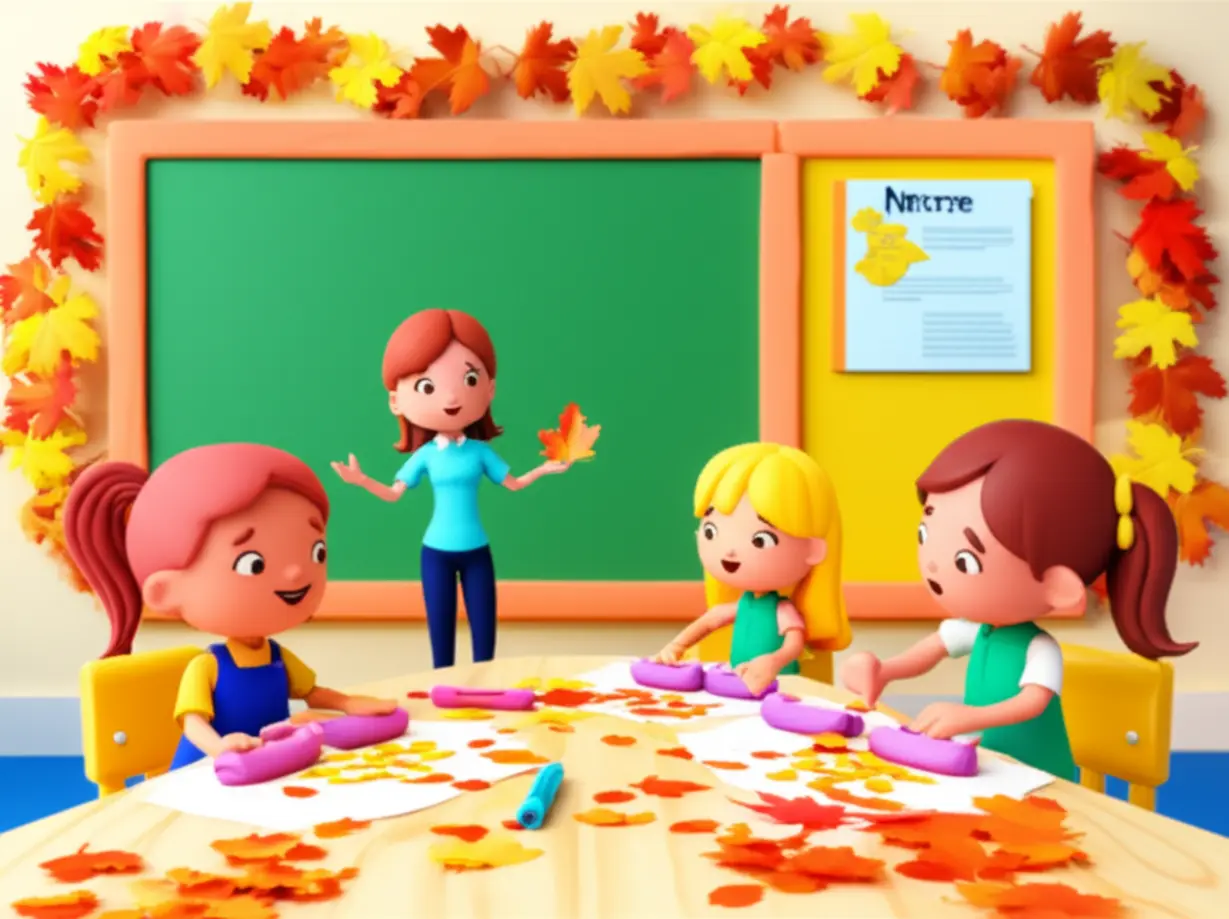 Cute-3D-cartoon-teacher-and-children-in-a-colorful-autumn-themed-classroom.