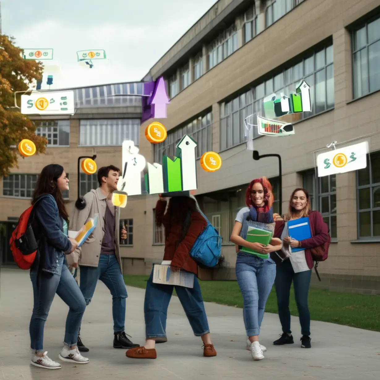 높은-취업률과-장학금을-상징하는-요소들이-있는-경복대학교-캠퍼스의-귀여운-3D-이미지