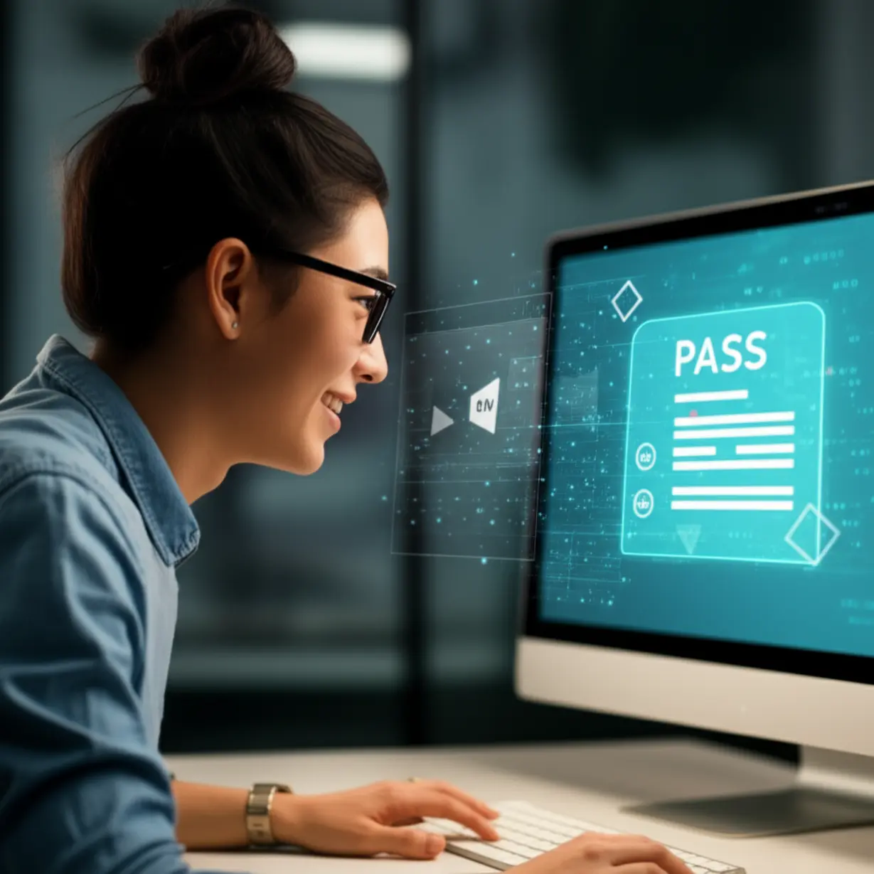 A-person-happily-viewing-their-exam-results-online-on-a-computer-screen.