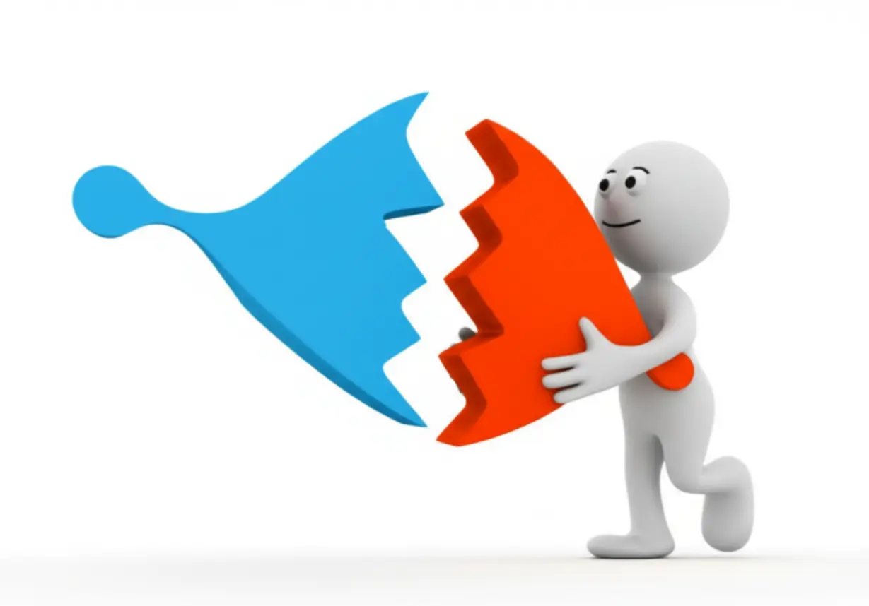 A-3D-character-mediating-between-two-abstract-shapes-to-create-harmony.