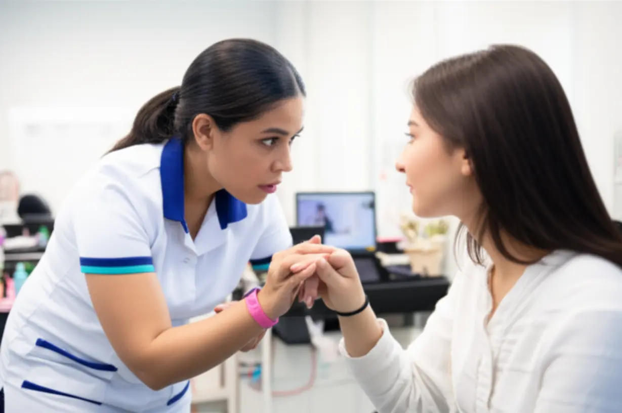 A-detailed-3D-image-of-an-instructor-providing-one-on-one,-hands-on-guidance-to-a-student-during-a-practical-beauty-skill-training-session-in-a-well-equipped-classroom.