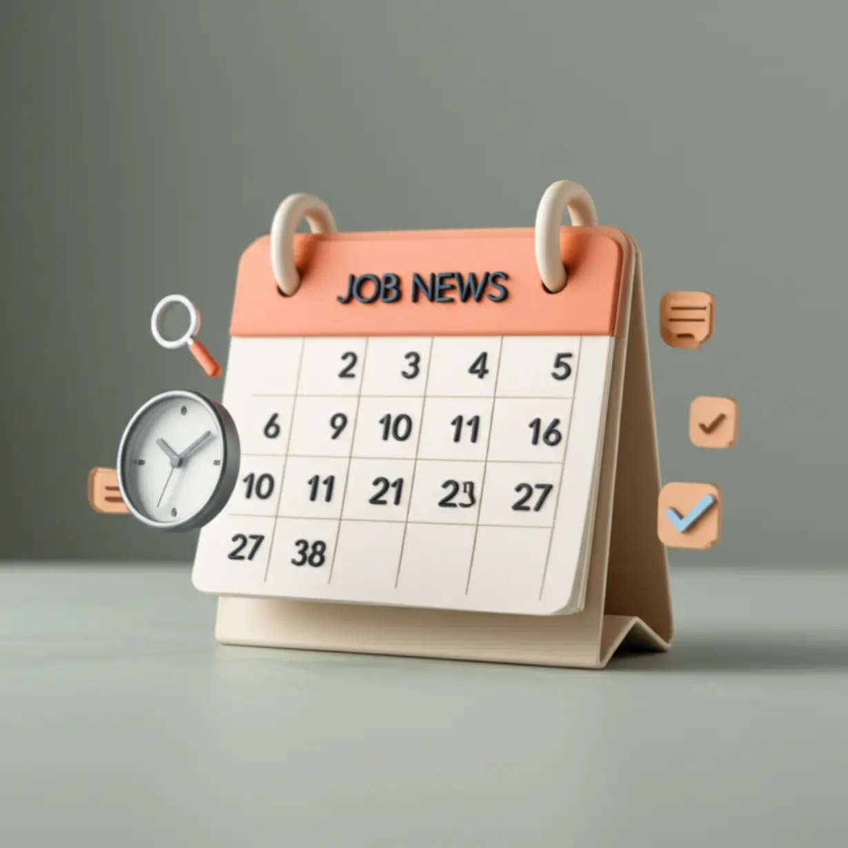 A-3D-illustration-of-a-calendar-with-recruitment-dates-highlighted,-surrounded-by-symbols-of-assessment-and-completion.