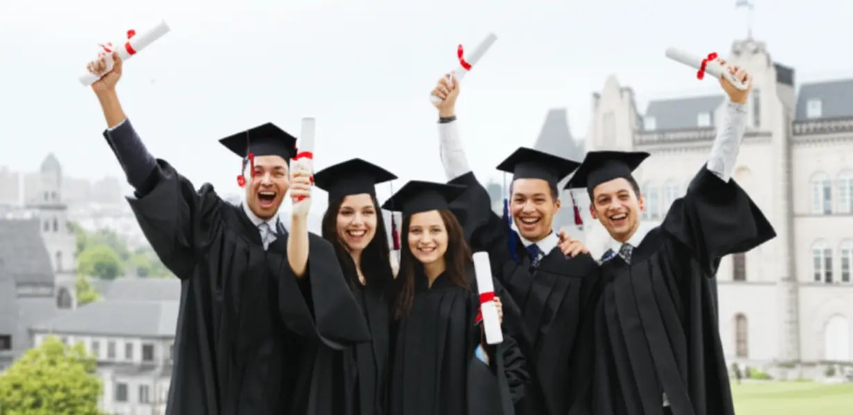 Cute-3D-graduates-celebrating-with-diplomas,-representing-high-employment-rates.