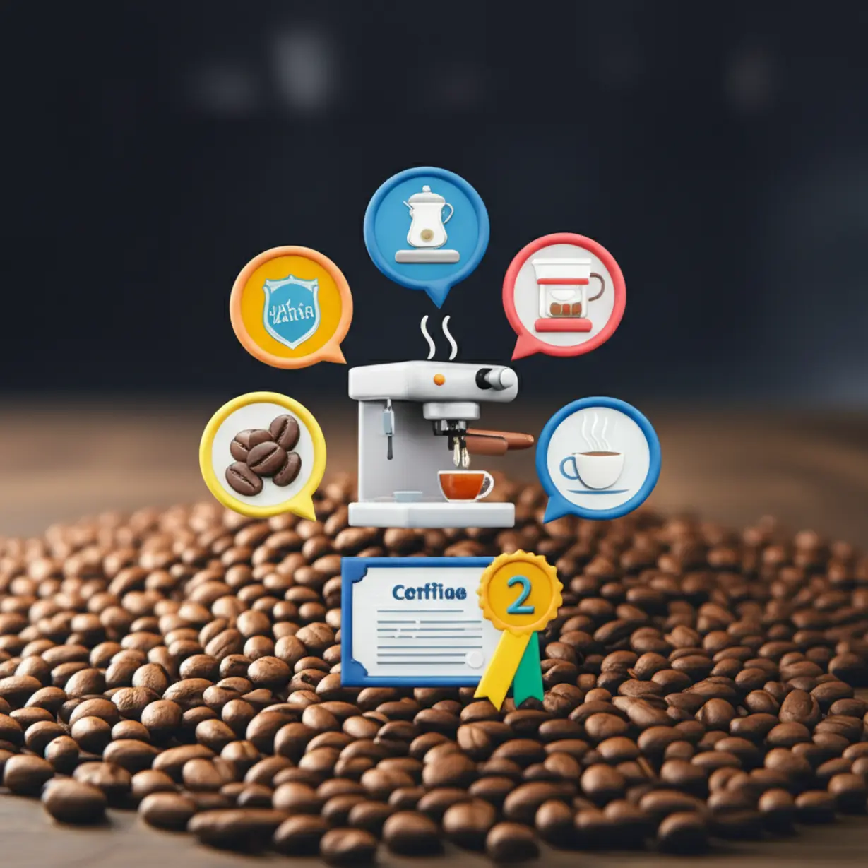 Infographic-detailing-Barista-Level-2-certificate,-coffee-tools,-and-issuing-bodies.