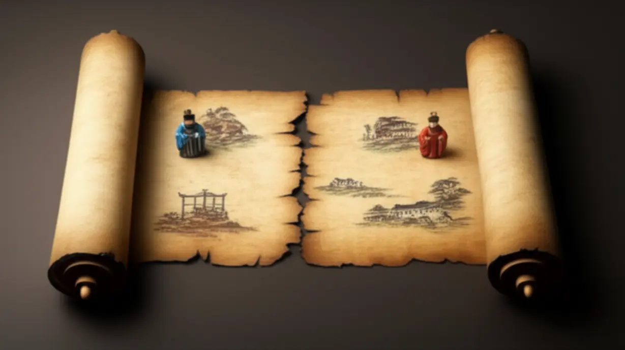 A-cute-3D-depiction-of-a-scroll-divided-into-