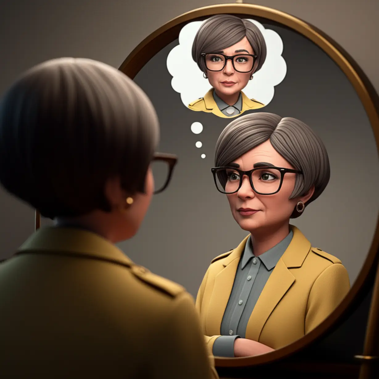 거울을-보며-젊은-시절을-떠올리는-40대-캐릭터의-3D-이미지