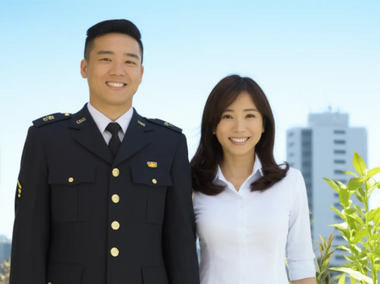 직업군인-남자친구와의-안정적이고-특별한-연애의-장점을-나타내는-이미지