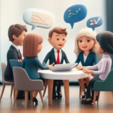 A-3D-rendering-of-people-receiving-career-counseling,-symbolizing-professional-guidance-and-job-searching-success.