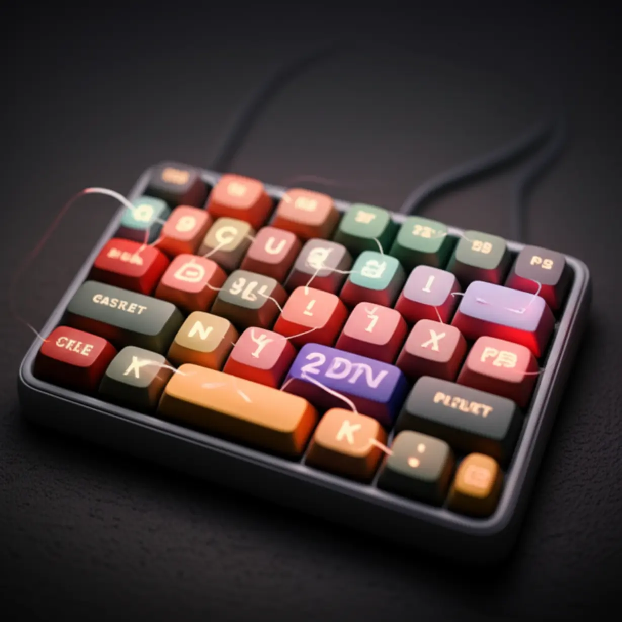 G9,-CUL8R,-2DAY,-NE1,-K와-같이-숫자와-알파벳이-결합된-다양한-영어-줄임말을-보여주는-귀여운-3D-키보드-이미지