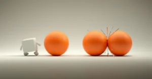 A-3D-image-comparing-a-passive-collision-(cube-bumped-by-sphere)-and-an-active-collision-(two-spheres-colliding-strongly).