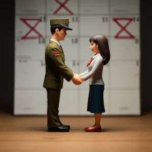 직업군인-남자친구와의-연애의-현실적인-장점과-단점을-상징하는-커플-이미지